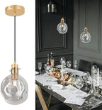 Pendant Lights Kitchen Island Organic Globe Smoky Color Modern Blown Glass Kit Adjustable Cord Hanging Light Fixtures Table Bar Dining Room Counter Bedroom Diameter 5.9 Inch