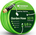 Maygrove 50 ft Garden Hose, 5/8 in ID, Heavy-Duty, Leakproof, Kink-Resistant Water Hose with Swivel Brass Fittings, 600 PSI Burst Rating, Ideal for Car Wash & Lawn Watering
