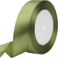 Olive Green Solid Satin Ribbon 1 Inch 25 Yards Solid Polyester Fabric Ribbon for Gift Wrapping Wedding Christmas Baby Shower Birthday Party Decoration Handmade Immortal Flower Craft
