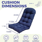Outdoor Adirondack Chair Cushions Set of 2 Orange Waterproof High Back Chair Cushion Set Thicken Patio Lawn Replacement Cushions 47"*19.68"*3.9"