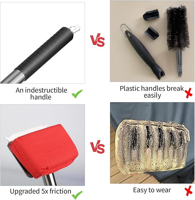 Grill Brush Bristle Free,(Only Replaceable Cleaning Head No Grill Brush)-Red