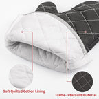 ARCLIBER Oven Mitts Heat Fire Resistant Oven Mitts 425 ° F, Quilted Terry Cloth Cotton Soft Lining Oven Gloves, Extra Long Kitchen Mittens for Cooking Baking