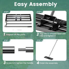 Goplus Lawn Leveling Rake, 30" x 10" Heavy Duty Level Lawn Tool w/ Ergonomic Handle for Soil, Effort-Saving Landscape Rake for Garden, Backyard, Golf Course, Farm, Pasture, Black