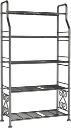 GIOTORENT Plant Stand Outdoor Indoor 5 Tier Metal Waterproof - 53.2" Plant Shelf for Patio, Balcony, Living Room, Large Capacity Tiered Plant Rack, Black