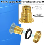 Wantmatch 2 Pack Brass Bulkhead Fitting with Plug Double-Threaded 1/2 NPT to 3/4 GHT Tank Adapter for Water Tanks, Rain Barrels, Garden Hoses Corrosion Resistant, Easy to Install