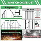 Blingluck Decorative Garden Fence, 17in(H) x 10.8ft(L), with Ground Stake