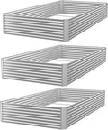 3pcs 8x4ft Galvanized Raised Garden Bed Outdoor,Above Ground Garden Bed for Vegetable,Metal Raised Beds for Flower,Steel Raised Beds for Gardening