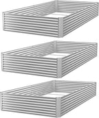 3pcs Galvanized Raised Garden Bed Outdoor,Above Ground Garden Bed for Vegetable,Metal Raised Beds for Flower,Steel Raised Beds for Gardening - 36x18 inch