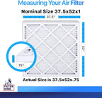 Filter King 37.5x52x1 Air Filter | 4-PACK | MERV 8 HVAC Pleated A/C Furnace Filters | MADE IN USA | Actual Size: 37.5 x 52 x .75"