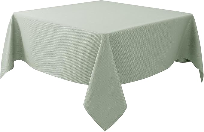 Biscaynebay Square Tablecloth 60x60 Inch-Sage Card Fabric Table Cover-Small Folding Tablecloths Linen Water Resistant Washable for Kitchen Dining Picnic Patio Outdoor Party Restaurant Tables
