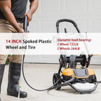 Parts Camp 14" Spoked Plastic Wheel and Tire 14 x 1.75'' Lawn Mower Wheels Kits For Push Mowers/Hand truck tires/Tool carts/Garden cart/Pressure Washer/Generator/Wheelbarrow/Dolly Wheel(Set of 2)