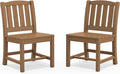 SERWALL Outdoor Dining Chairs Set of 2, All-Weather HDPE Patio Armless Chairs, Brown