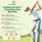 Outsidepride Combat Extreme Transition Zone Grass Seed Blend for Lawn 10 lbs - Fine, Medium Leaf Blades & Dense Turf for Sun, Shady & High Traffic Areas w/OptiGrowth Coating for Seed Enhancement