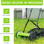 12 Inch 5-Blade Push Reel Lawn Mower, Cordless Manual Lawn Mower with Grass Catcher, Adjustable Cutting Height, Walk-Behind Lawn Mowers for Yard, Garden