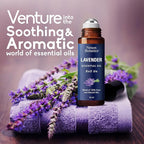 Lavender Essential Oil Roll-On 10 ml - Pure, Natural & Prediluted Oil Blend Roller for Calmness, Relaxation & Skin Care - Nexon Botanics