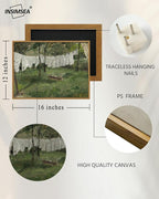 InSimSea Framed Wall Art for Living Room Vintage Laundry Room Art Print Antique Oil Painting Country Landscape Vintage Wall Art Canvas for Bathroom Bedroom OfficeGallery 12x16in