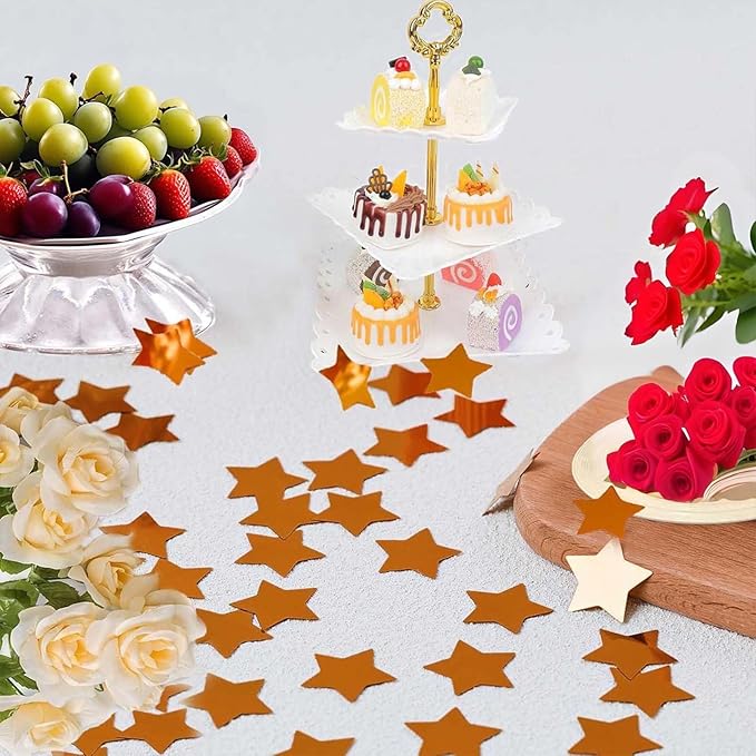 60g (2.11OZ) Orange Star Confetti - Ideal Stars Table Confetti for Party Decorations, Weddings, and Celebrations