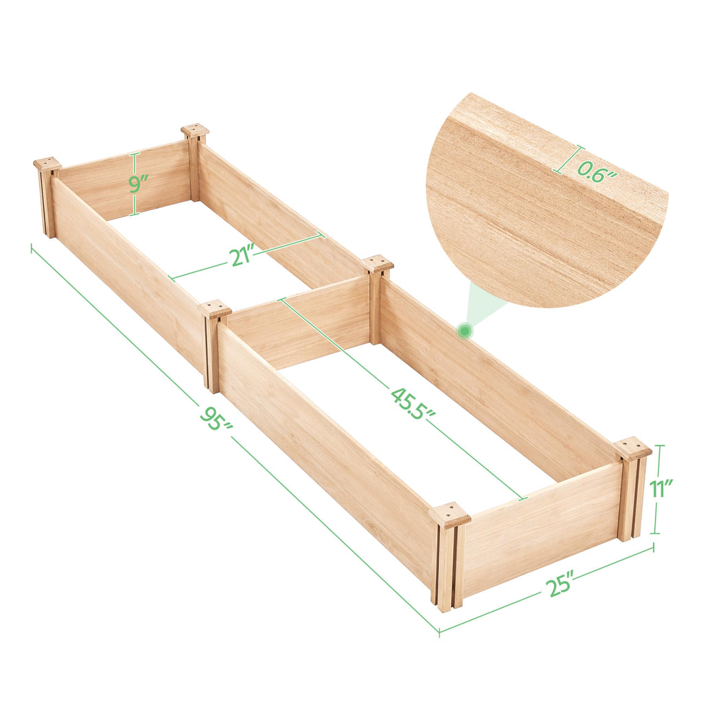 Yaheetech Raised Garden Bed Wooden Planter Box for Vegetables/Flowers, Wood