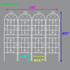 Metal Garden Trellis Rustproof Trellis for Climbing Plants Outdoor Flower Support Butterfly Deco (Cream White-4 Pack, 71"x19.7")