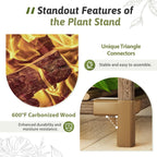 GENTINGBRO Plant Stand Indoor Outdoor 62.2“ Tall Plant Shelf Large Tiered Flower Stands for Multiple Display Wood Hanging Planter Holder for Living Room Garden Balcony Patio Decor