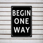 8x12" Begin One Way Parking Lot Sign - High-Intensity Grade Aluminum, Weatherproof & Fade-Resistant, Ideal for Outdoor & Indoor Use - Curbside Sign