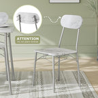 VECELO Dining Table Set for 4, 5-Piece Kitchen Table with 4 Chairs, MDF Board Tabletop with Metal Frame for Small Space, Compact Dinette, Breakfast Nook, White