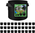 30 Pack 15 Gallon Plant Grow Bags, Breathable Felt Non-Woven Aeration Fabric Plant Grow Pots, Garden Planting Containers for Nursery Vegetable Flower Grow Bags with Handles (19.7x11.8inch)