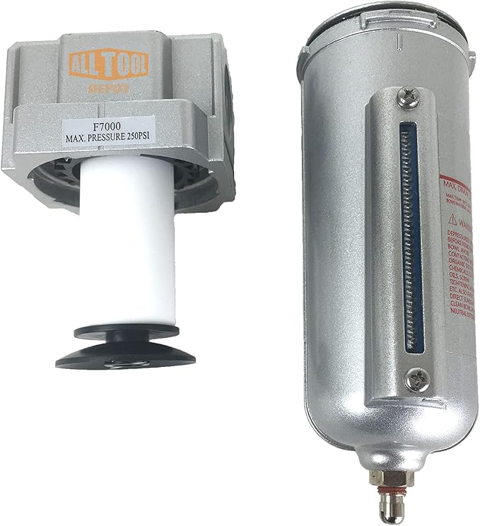 3/4" NPT HEAVY DUTY Industrial Grade Particulate Filter/Water Trap For Air Compressor Compressed Air Lines, 5u With Metal Bowl (MANUAL DRAIN)