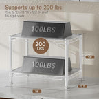 Small 2 Tier Shelves Storage Wire Shelving Unit Metal Shelf Adjustable Organizers Storage Shelving with Wheels for Bathroom Laundry Room Kitchen Pantry12”D x 18”W x 12.2”H White
