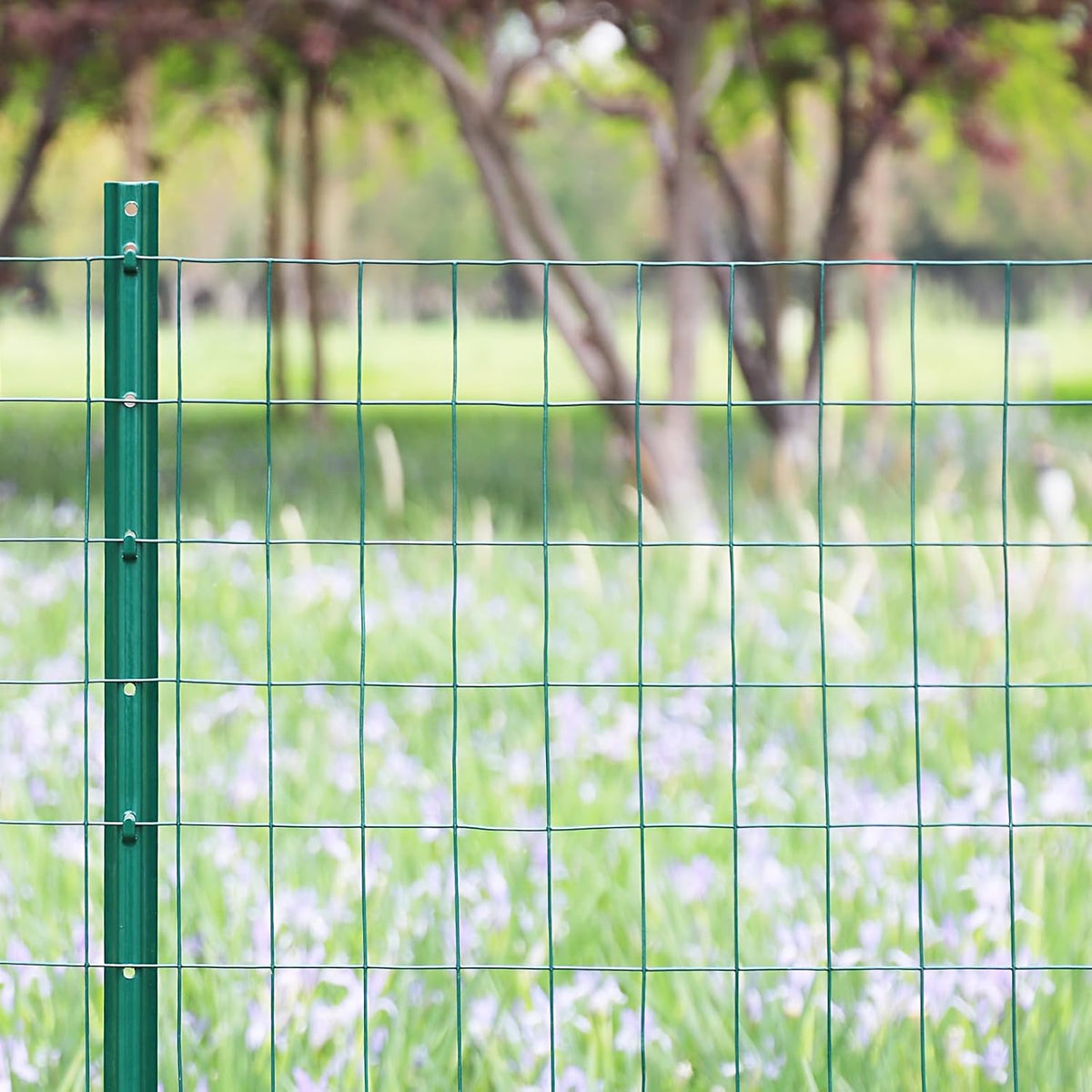 Green PVC Coated Welded Wire Fence 24 Inch x 25 Foot, 2 Inch x 3 Inch 16GA, Garden Border Fencing Roll Vinyl Coating Metal Wire Mesh for Yard Vegetable Plant Protection Poultry Netting