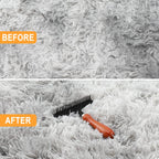 Hand Held Carpet Rake, Making Carpets Fluffy Again, Clean Hair, Let Carpet Restore Softness (Iron, Black)