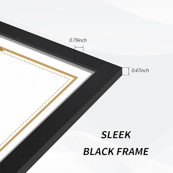 8.5x11 Picture Frame set of 8, Multi Certificate 8.5 by 11 Picture Frames Bulk, Document Diploma Award Frame for Wall Hanging or Tabletop Display, Black