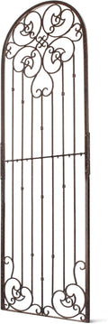 H Potter 8 Foot Tall Garden Trellis Wrought Iron Heavy Scroll Metal Decoration Lawn Patio and Wall Decor Screen for Rose Clematis Ivy Weather Resistant Patio Deck Wall Art X Large
