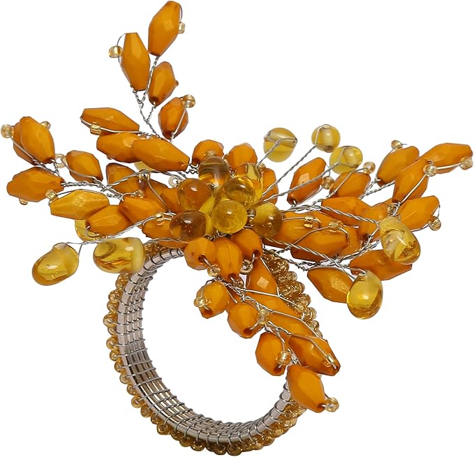 Napkin Rings Set of 12 for Dining Table Decoration Parties Everyday Metal Napkin Holder Leaf Gold (Pack of 12)