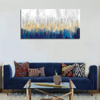 XXMWallArt FC3150 Abstract Wall Art Gold and Blue Canvas painting Artwork Painting Print for Living Room Bedroom Kitchen Home and Office Wall Decor