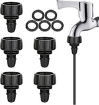 Drip Irrigation Hose Adapters,1/4 Inch Drip Irrigation Tubing x 3/4 FHT Swivel Garden Faucet Connectors with Lock Barbed for Drip Irrigation System-5 Pack