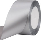 Gray Solid Satin Ribbon 2 Inch 25 Yards Solid Polyester Fabric Ribbon for Gift Wrapping Wedding Christmas Baby Shower Birthday Party Decoration Handmade Immortal Flower Craft