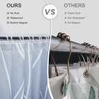 Punkray Ombre Blue Shower Curtain for Bathroom with Hooks, Stripe Bath Curtains Decorative Shower Curtains Water Repellent Washable, 60 x 72