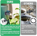 Easy Install Rain Barrel Spigot Kit - 3/4 Inch Rain Barrel Valve with Hose Faucet Adapter Thread Sealing Tape, Durable PVC Barrel Diverter Kit for Garden Barrels Water Tanks Aquariums