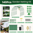 10x33FT Plant Covers Freeze Protection Kit, Garden Hoops Winter Kit, Frost Blankets for Outdoor Plants, Raised Bed Snow Protection, Reusable Winter Row Cover for Greenhouses