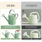 Metal Watering Can for Outdoor Plants, Watering Can 1 Gallon,Cream Green