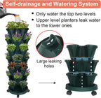 Vertical Planter 7 Tier Stackable Planters Garden Planters Strawberry Herb Flower and Vegetable Planter Indoor Outdoor Gardening Pots with Removable Wheels and Tools 2-Pack