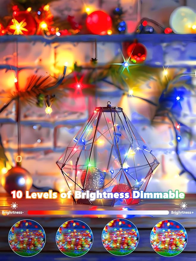 3 Pack Fairy Lights Battery Operated with Remote Control Timer, 26 FT 80 LED String Lights Outdoor Indoor, 8 Mode Twinkle Lights for Christmas Party Wedding Birthday Bedroom Decoration (Multicolor)