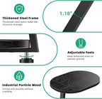 Side Table, Small End Table with Metal Frame, 3-Tier Bedside Tables, Round Side Tables for Living Room Bedroom Couch Bathroom, Oval, Pure Black
