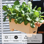 Oliz Self-Watering Rectangle Planter Boxes 8-Pack, 15.7-Inch Window Box Planter with Drainage Holes & Trays, Pots for Vegetables, Herbs, Flowers, Garden Windowsill Balcony (Yellow)