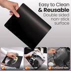 Toaster Oven Liner – Compatible with Breville, Cuisinart, Black & Decker, Dash, and More – Nonstick Heat Resistant Reusable Air Fryer Liners, PFOA & BPA Free, 9x11", 2 Pack, Black