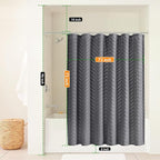 Boho Gray Shower Curtain Tufted Chevron Striped Shabby Chic Textured Cloth Shower Curtains for Bathroom, Modern Farmhouse Waterproof Shower Curtain, 72x72