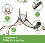 Metal Garden Arbor, 102.36” Tall Wrought Iron Archway for Climbing Plants & Flowers, British-Style Garden Trellis (Black)