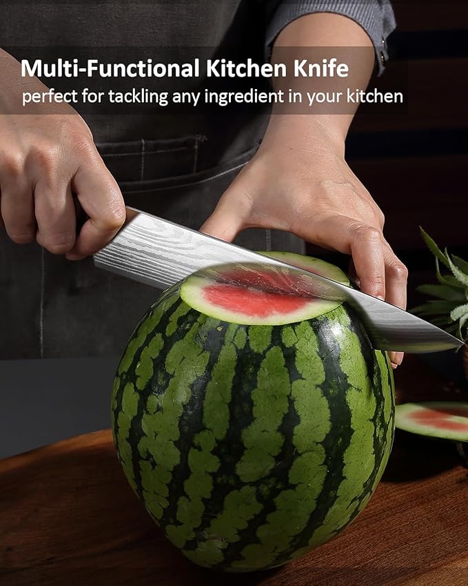 PAUDIN Chef Knife - 9 Inch Sharp Kitchen Knife with Sheath, High Carbon Stainless Steel Japanese cooking knives with Ergonomic Handle, Premium Gift Box