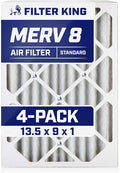 Filter King 13.5x9x1 Air Filter | 4-PACK | MERV 8 HVAC Pleated A/C Furnace Filters | MADE IN USA | Actual Size: 13.5 x 9 x .75"